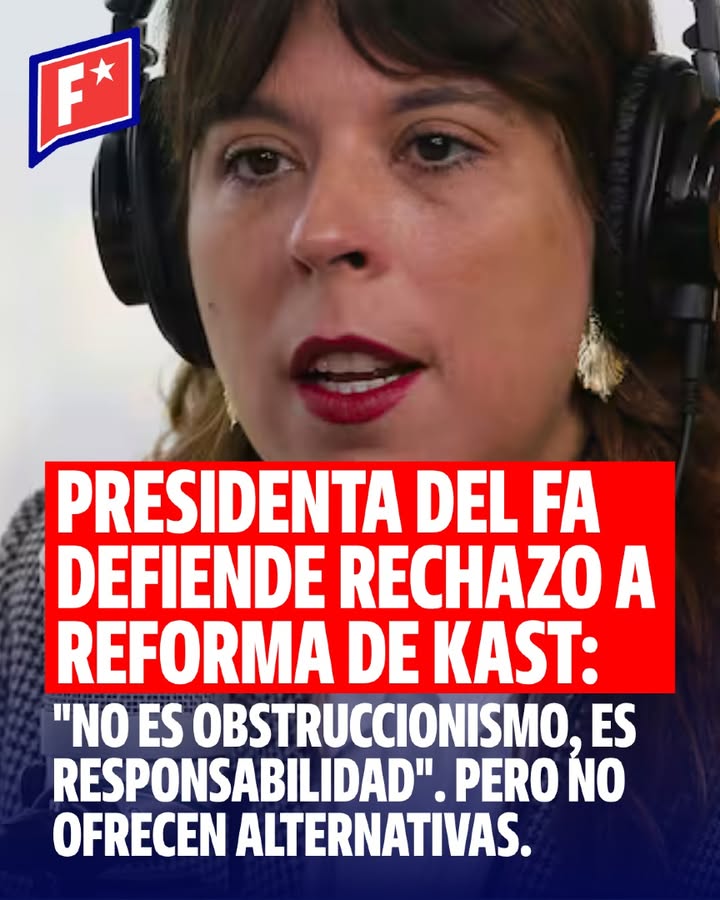La presidenta del Frente Amplio, Constanza Martínez, defendió el rec…