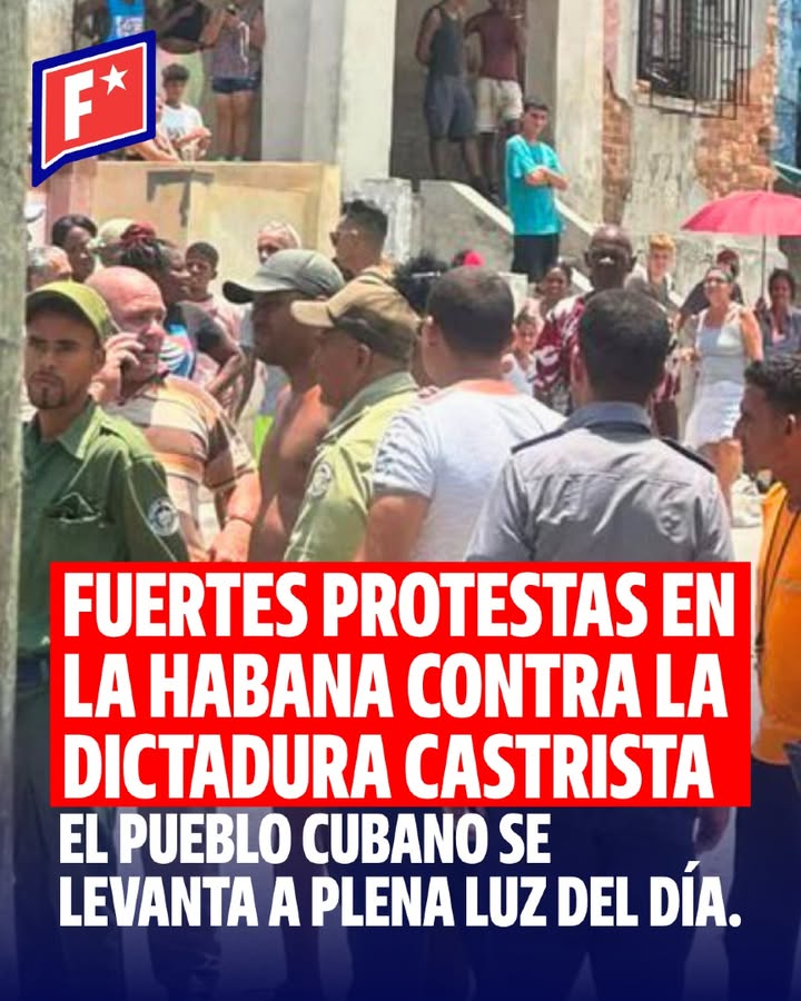 Fuertes manifestaciones sacuden La Habana frente a una de las sedes de…