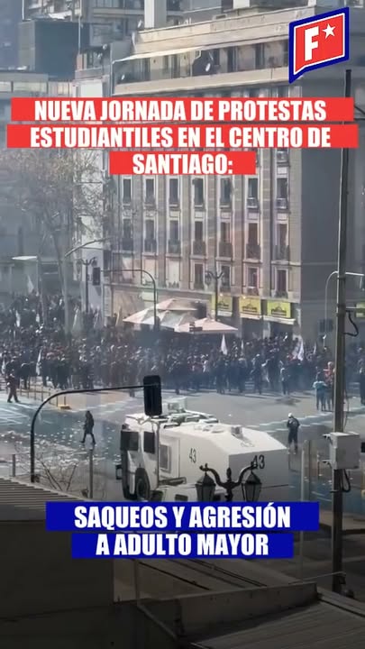 Una nueva jornada de protestas estudiantiles en el centro de Santiago …